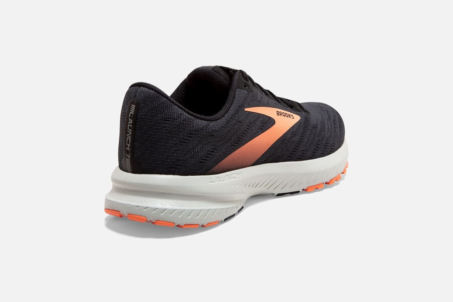 Brooks Launch 7 Road Running Shoes Womens - Black/Orange - SXGON-0243